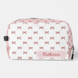 Pink & Red Bow Pattern Gingham Coquette Cosmetic  Waschbeutel