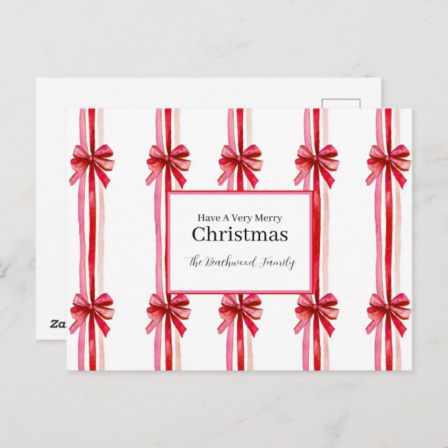 Pink Red Bows Weihnachten (Vorne/Hinten)