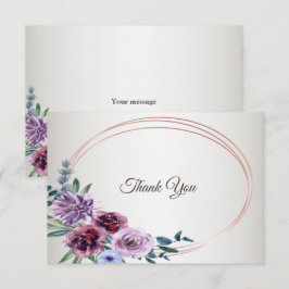 Pink Red Floral Geometric Watercolor Wedding Party Dankeskarte