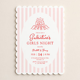 Pink Red Galentine's Party Invitation Einladung