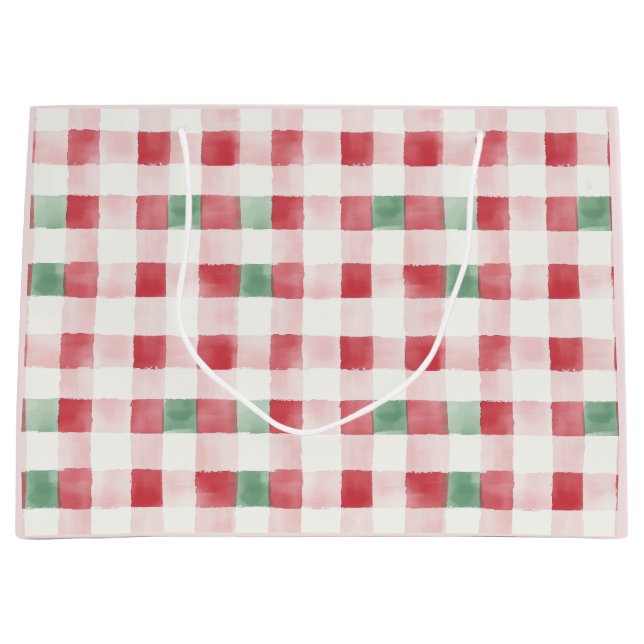 Pink Red Green Retro Muster Weihnachtsgeschenk Tas Große Geschenktüte (Vorderseite)