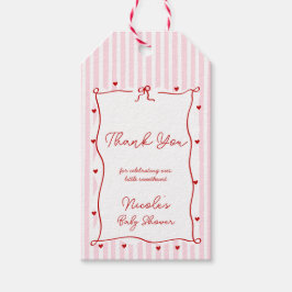 Pink Red Hearts Little Sweetheart Baby Shower Geschenkanhänger