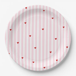 Pink Red Hearts Little Sweetheart Baby Shower Pappteller
