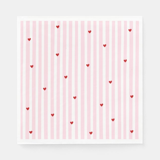Pink Red Hearts Little Sweetheart Baby Shower Serviette (Vorderseite)