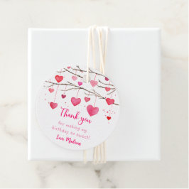 Pink Red Hearts Sweetheart Birthday Geschenkanhänger