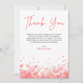 Pink & Red Liebe liegt in der Luft Brautdusche Dankeskarte