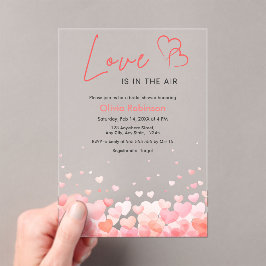 Pink & Red Love is in the Air Bridal Shower Acryleinladungen
