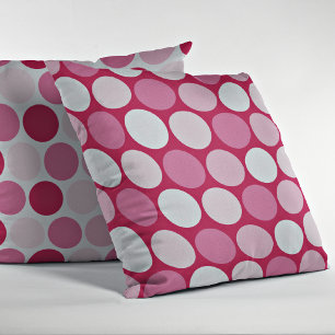 Pink & Red Polka Dots Decorative Throw Pillow Kissen