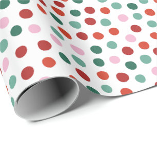 Pink Red Polka Dots Pattern Weihnachten Geschenkpapier