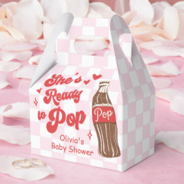 Pink Red She's Ready to Pop Baby Shower Geschenkschachtel
