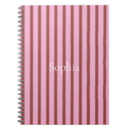 Pink Red Stripes Notizblock