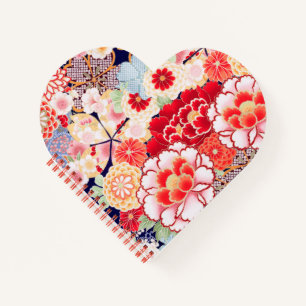 PINK RED WHITE BLUME Peony, Rose Japanisches Blume Notizbuch