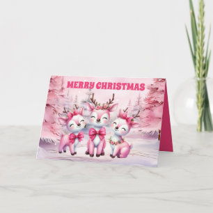 Pink Reindeer Frohe Weihnachten