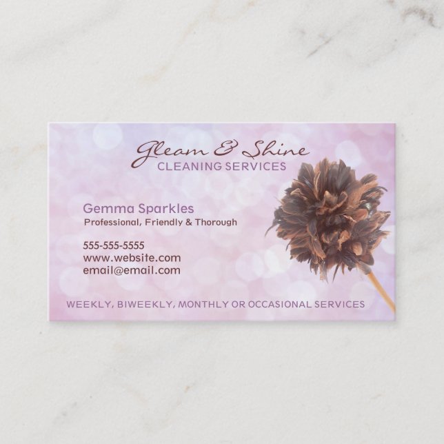 Pink-Reinigungsdienste - Visitenkarten Visitenkarte (Vorderseite)