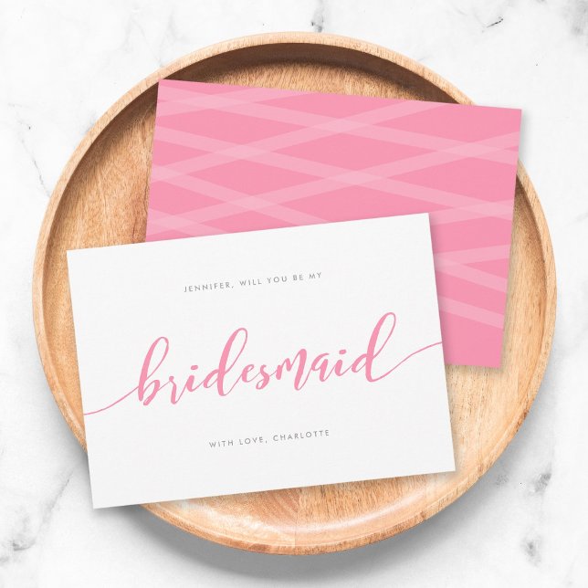 Pink Relax Script wird Sie meine Bridesmaid Einladung (Von Creator hochgeladen)