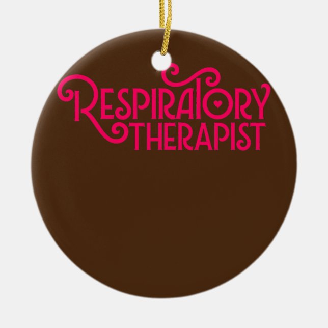 Pink Respiratorische Therapie Skript RT RT Keramik Ornament (Vorne)