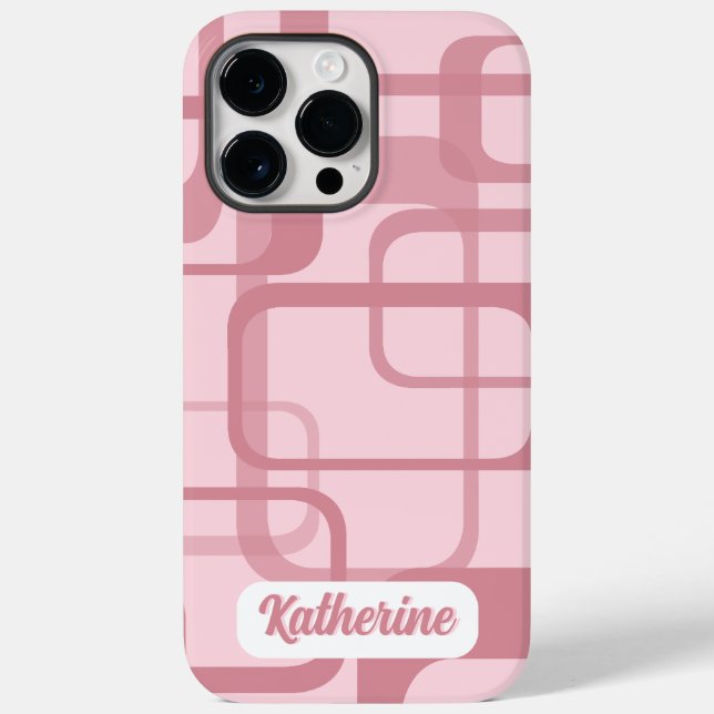 Pink Retro 60's 70's Abstrakt Pattern Name Case-Mate iPhone Hülle (Rückseite)