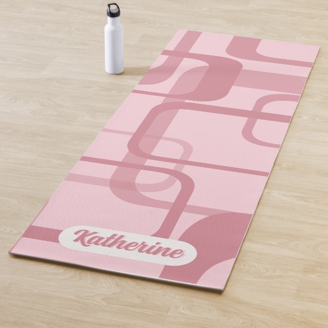 Pink Retro 60's 70's Abstrakt Pattern Name Yogamatte (Beispiel)