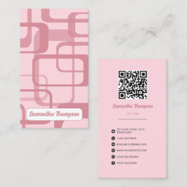 Pink Retro Abstraktes Muster Visitenkarte