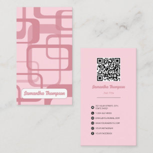 Pink Retro Abstraktes Muster Visitenkarte