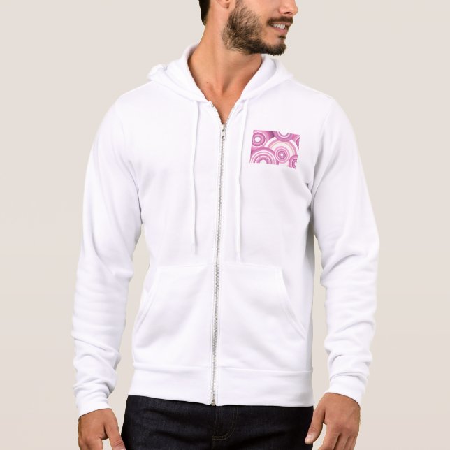 Pink Retro Circles Pattern Hoodie (Vorderseite)