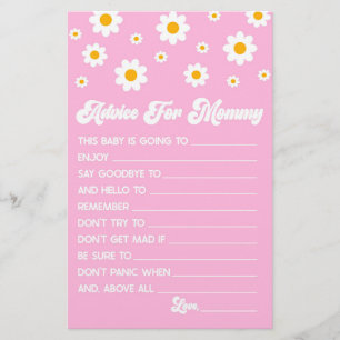 Pink Retro Daisy Ratgeber Kinderspielaktivitäten Briefpapier