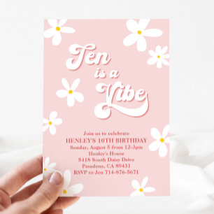 Pink Retro Daisy Zen ist ein Geburtstag von Vibe Einladung