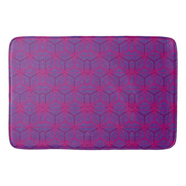 Pink retro geometric pattern  badematte (Vorderseite)