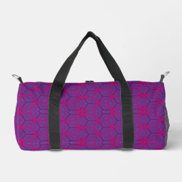 Pink retro geometric pattern duffle bag