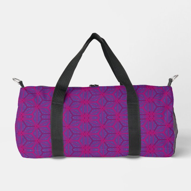 Pink retro geometric pattern  duffle bag (Vorderseite)