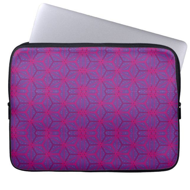Pink retro geometric pattern  laptopschutzhülle (Vorderseite)