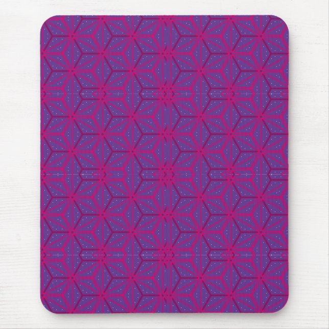 Pink retro geometric pattern  mousepad (Vorne)