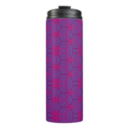 Pink retro geometric pattern  thermosbecher