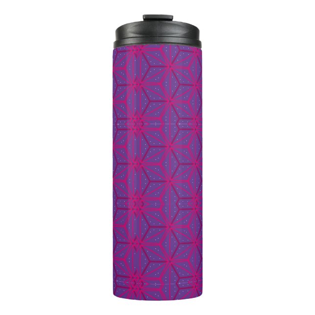 Pink retro geometric pattern  thermosbecher (Vorderseite)