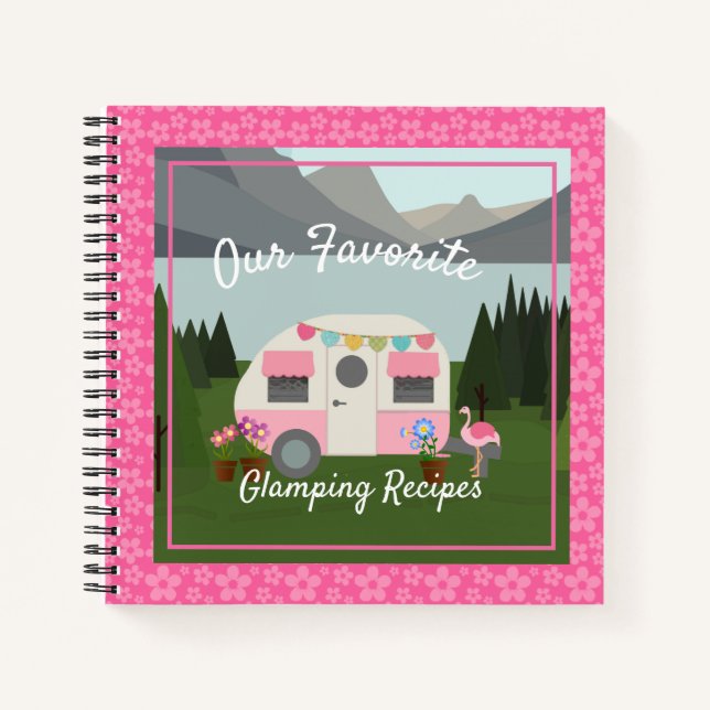 Pink Retro Glamper Notebook Notizbuch (Vorderseite)