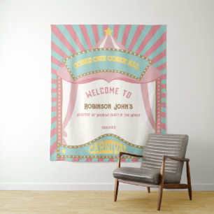 Pink Retro Karneval Geburtstag Backdrops Wandteppich