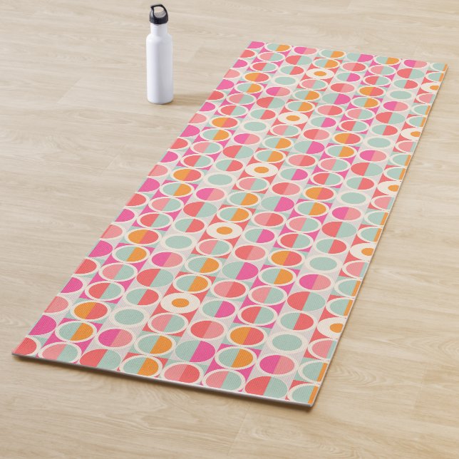 Pink-Retro Kreis-Muster Yogamatte (Beispiel)