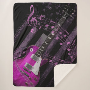 Pink Retro Rock Industrial American Flag Gitarre Sherpadecke