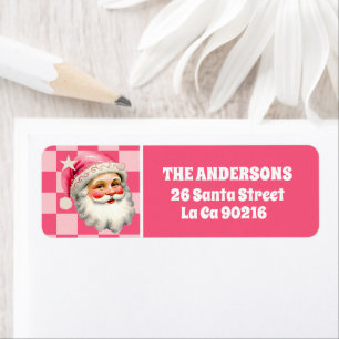 Pink Retro Santa Claus Pink Tartan Karierte Weihna