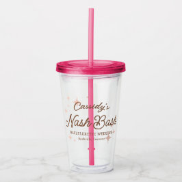 Pink Retro Stars Nash Bash Bachelorette Acryltrinkbecher