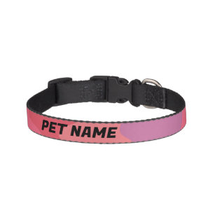 Pink Retro Streifen benutzerdefinierter Katzenhund Haustierhalsband