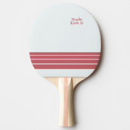 Pink Retro Stripes and Text on Minimalist Tischtennis Schläger