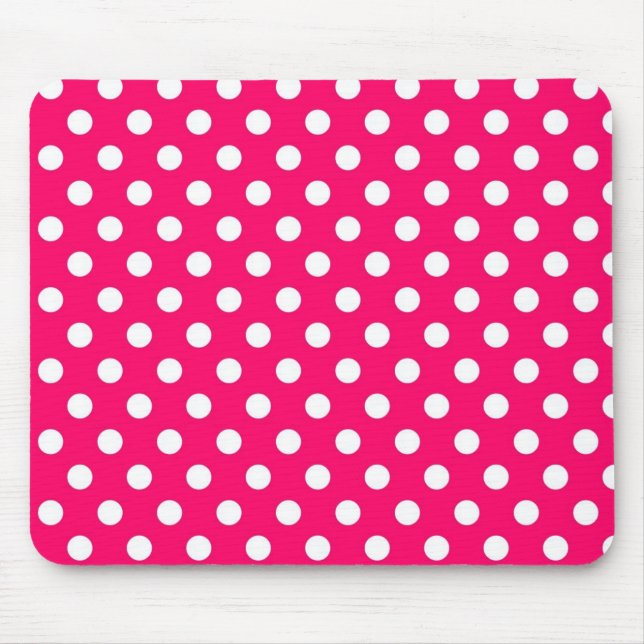 Pink-Retro Tupfen-Muster Mousepad (Vorne)