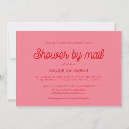 Pink Retro Vintages Drehbuch Kinderdusche per E-Ma Einladung