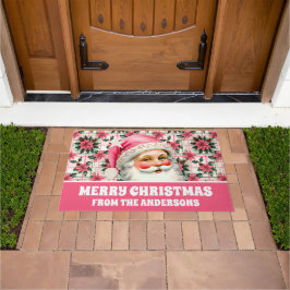 Pink Retro Weihnachten Weihnachten Blumenkohl Kari Fußmatte