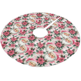 Pink Retro Weihnachten Weihnachten Blumenkohl Kari Polyester Weihnachtsbaumdecke