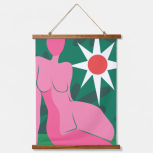 Pink Reverie Wandteppich Mit Holzrahmen