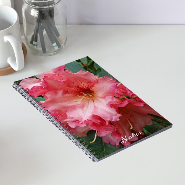 Pink Rhododendron Bloom Floral Notizblock (In Situ)