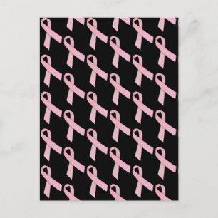 Pink Ribbbons gepolstertes Muster Postkarte