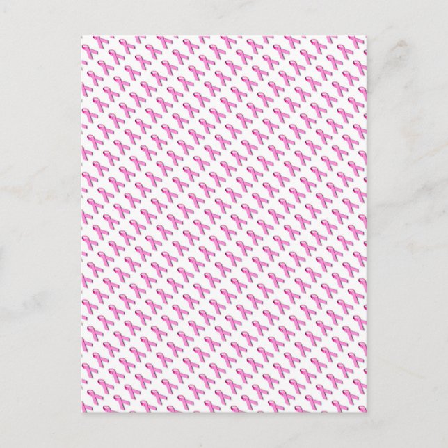 Pink Ribbbons gepolstertes Muster Postkarte (Vorderseite)